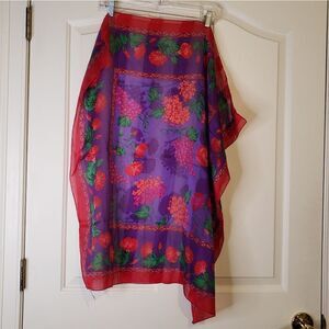 Vintage Berkshire Floral Fruit Scarf